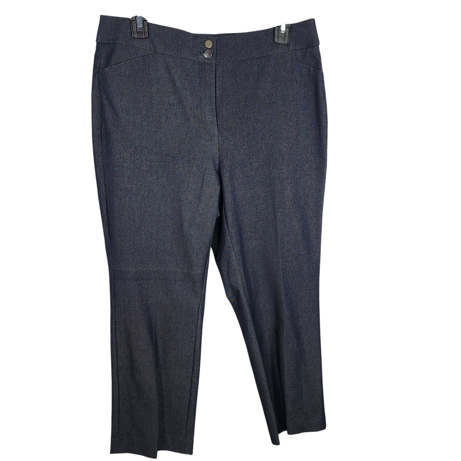 Chico's Women Cropped Pant Size 1 Us 8 Secret Stretch Dark Gray Straight Lyocell
